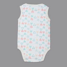 Load image into Gallery viewer, White Heart Printed Sleeveless Onesie
