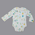 White Pineapple Printed Full Sleeve Onesie