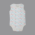White Heart Printed Sleeveless Onesie