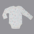 White Floral Printed Full Sleeves Onesie
