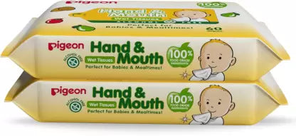 Hand And Mouth Wipes 60 Sheets - Pack Of 2