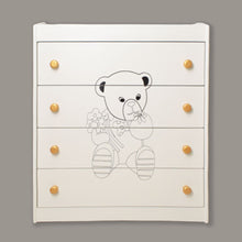 Load image into Gallery viewer, White Bear Wooden Changing Table for New Born Baby Nursery
