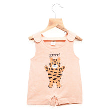 Load image into Gallery viewer, Pastel Orange Animal Printed Romper Set With White T-Shirt
