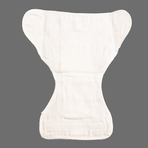 White (0-3m) Velcro Washable Padded Muslin Nappy -Pack Of 6