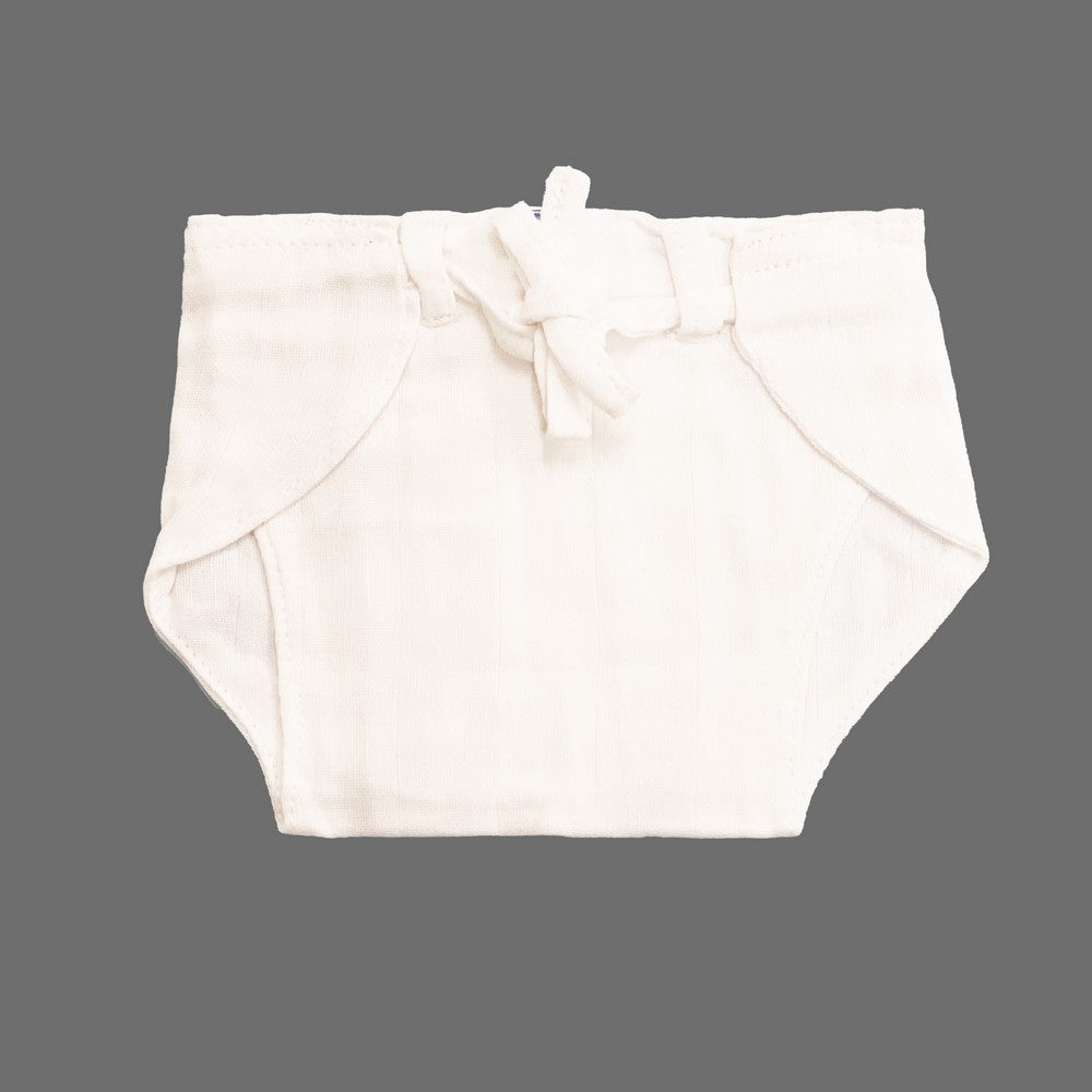 White (0-3m) Washable Padded Muslin Nappy - Pack Of 6