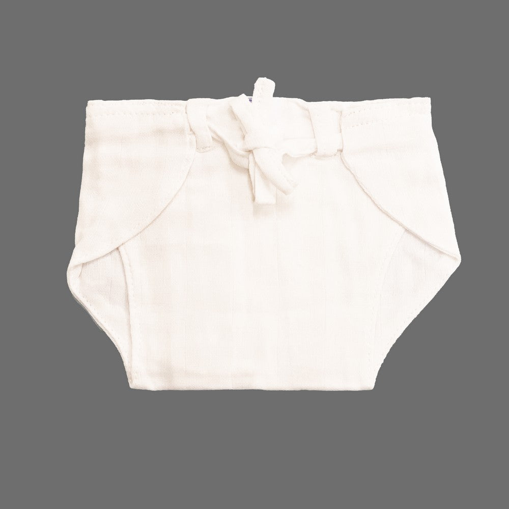 White (0-3m) Washable Padded Muslin Nappy - Pack Of 6